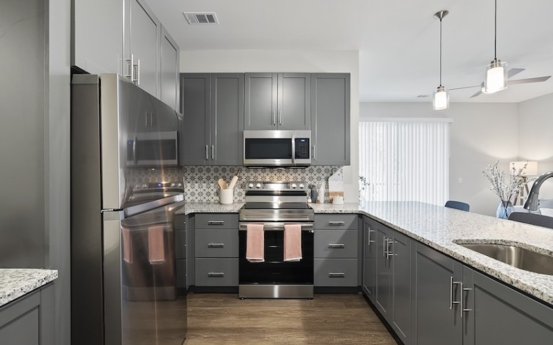 kitchen with granite countertops